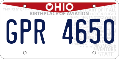 OH license plate GPR4650