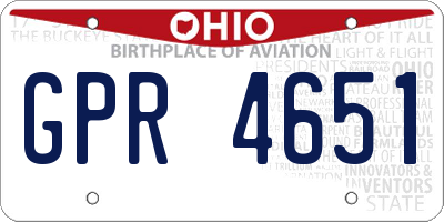 OH license plate GPR4651