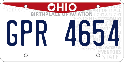 OH license plate GPR4654