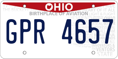 OH license plate GPR4657