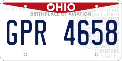 OH license plate GPR4658