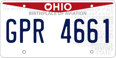 OH license plate GPR4661