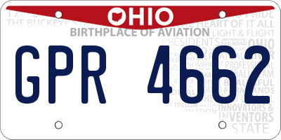 OH license plate GPR4662