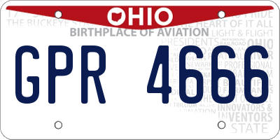 OH license plate GPR4666