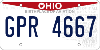 OH license plate GPR4667