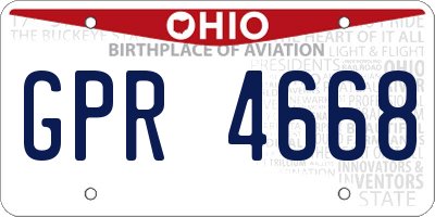 OH license plate GPR4668