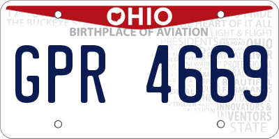 OH license plate GPR4669