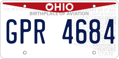 OH license plate GPR4684