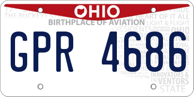 OH license plate GPR4686