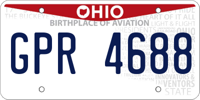 OH license plate GPR4688