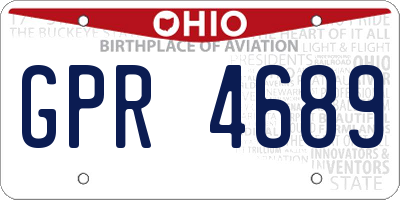 OH license plate GPR4689