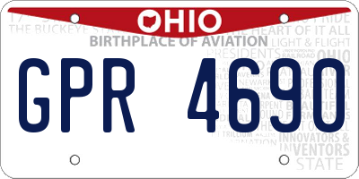 OH license plate GPR4690