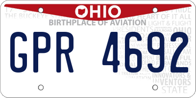 OH license plate GPR4692