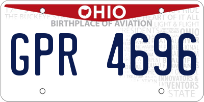 OH license plate GPR4696