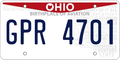 OH license plate GPR4701
