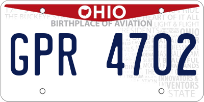 OH license plate GPR4702