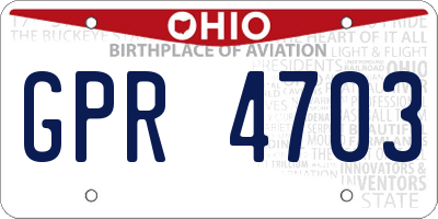 OH license plate GPR4703