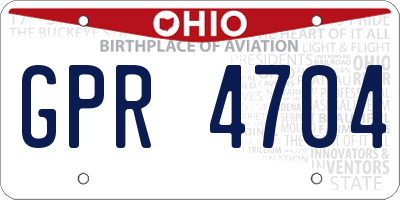OH license plate GPR4704