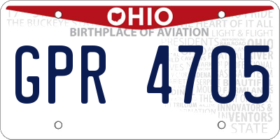 OH license plate GPR4705