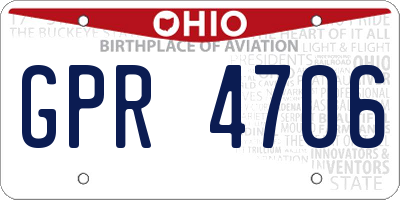 OH license plate GPR4706