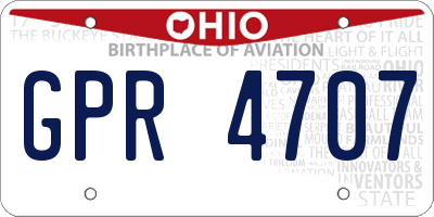 OH license plate GPR4707