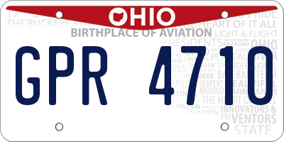 OH license plate GPR4710