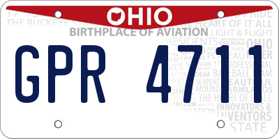 OH license plate GPR4711