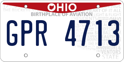 OH license plate GPR4713