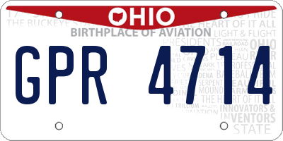 OH license plate GPR4714