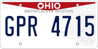 OH license plate GPR4715