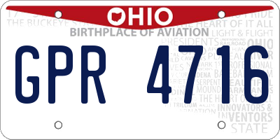 OH license plate GPR4716