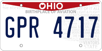 OH license plate GPR4717