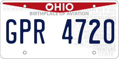 OH license plate GPR4720