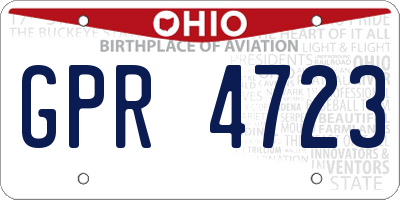 OH license plate GPR4723