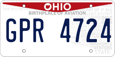 OH license plate GPR4724