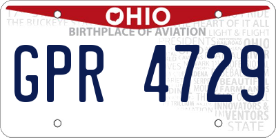 OH license plate GPR4729