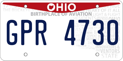 OH license plate GPR4730