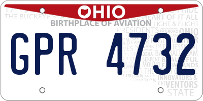 OH license plate GPR4732