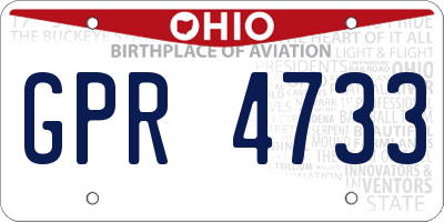 OH license plate GPR4733