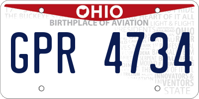 OH license plate GPR4734