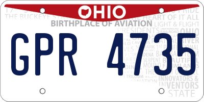 OH license plate GPR4735