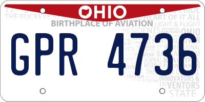 OH license plate GPR4736