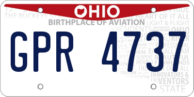 OH license plate GPR4737