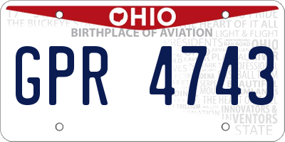 OH license plate GPR4743