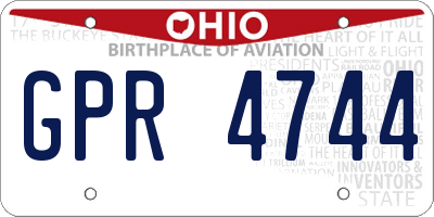OH license plate GPR4744