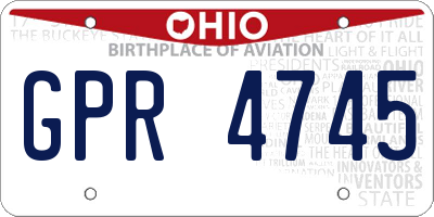 OH license plate GPR4745