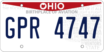 OH license plate GPR4747