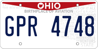 OH license plate GPR4748