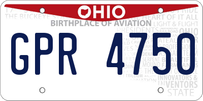 OH license plate GPR4750