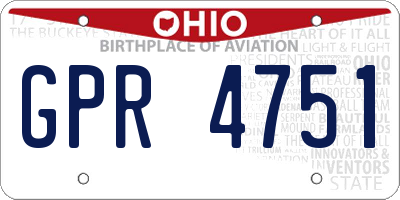 OH license plate GPR4751